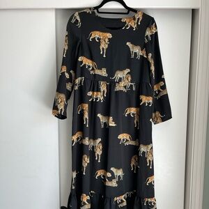 Handmade Tiger Midi Dress, size XS